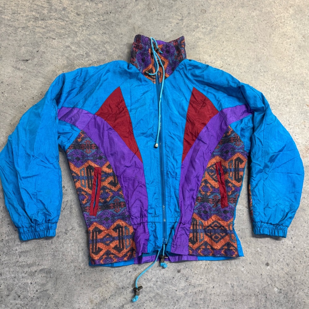 Westside Connection VTG Colorblock Women's Windbreaker Jacket S/S Retro Y2k